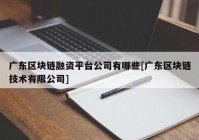 广东区块链融资平台公司有哪些[广东区块链技术有限公司]